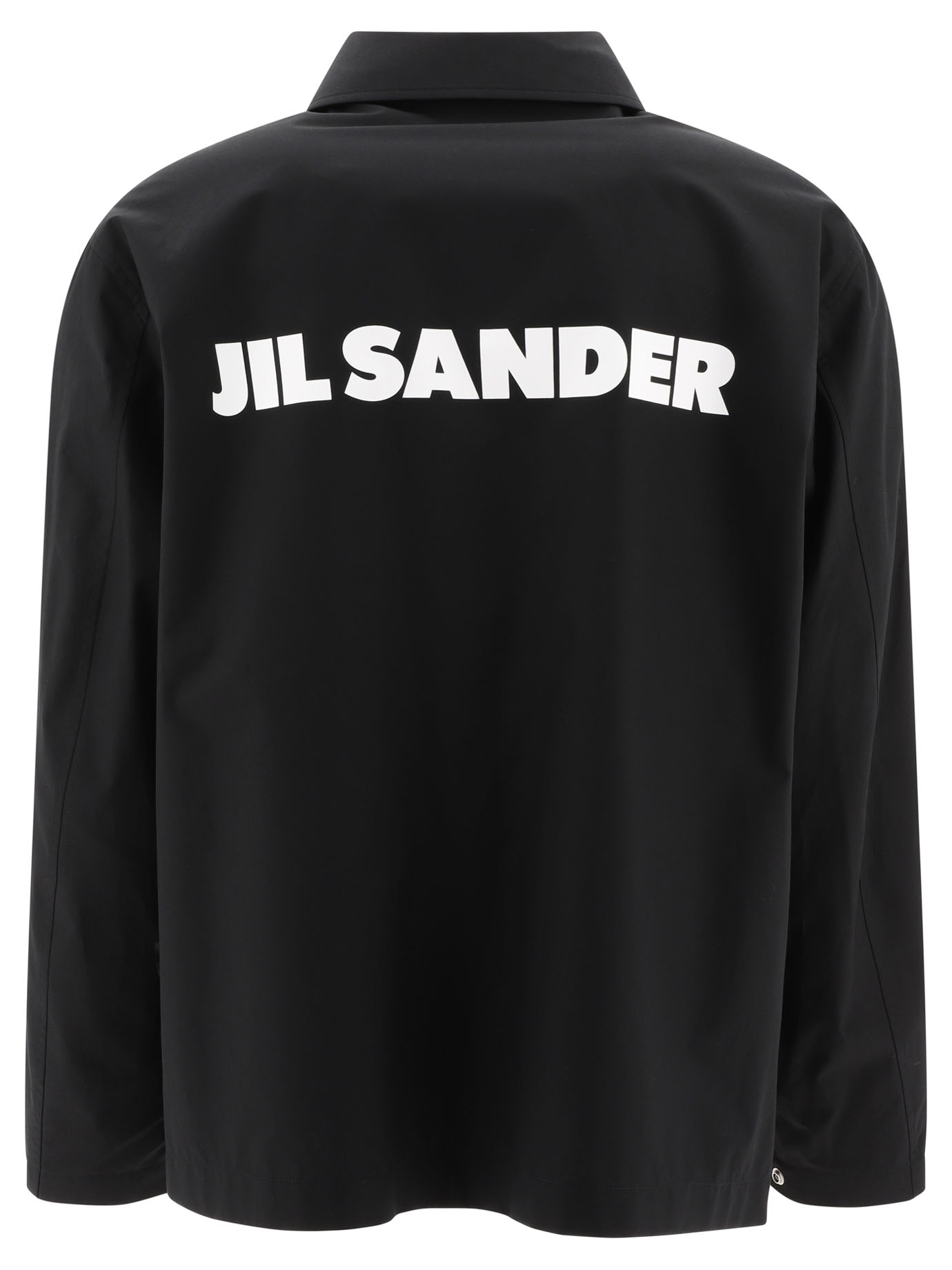 JIL SANDER Black   Overshirt with logo print